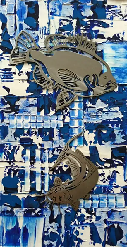 Peinture de poissons par Jacqueline Morandini